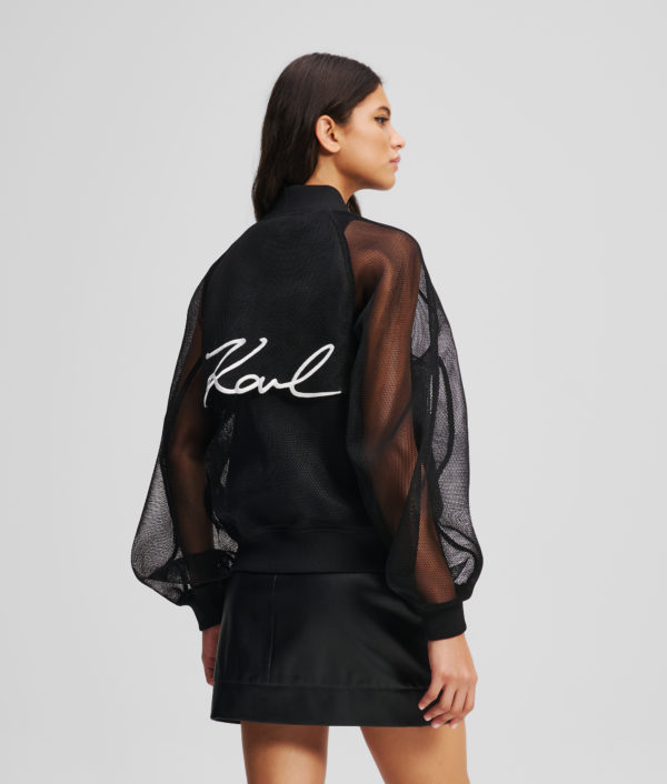 Karl Lagerfeld, Blouson Bombardier En Tricot, Femme, Noir, Taille: XXS