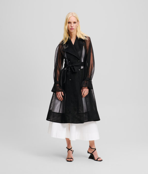 Karl Lagerfeld, Trench-coat En Tricot, Femme, Noir, Taille: XXS