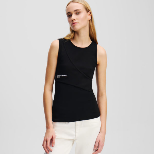 Karl Lagerfeld, Débardeur Côtelé, Femme, Noir, Taille: XXS