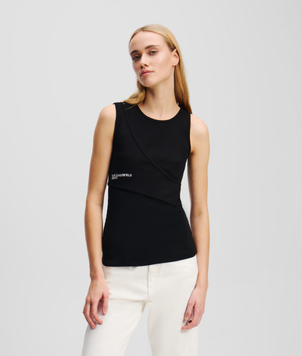 Karl Lagerfeld, Débardeur Côtelé, Femme, Noir, Taille: XXS