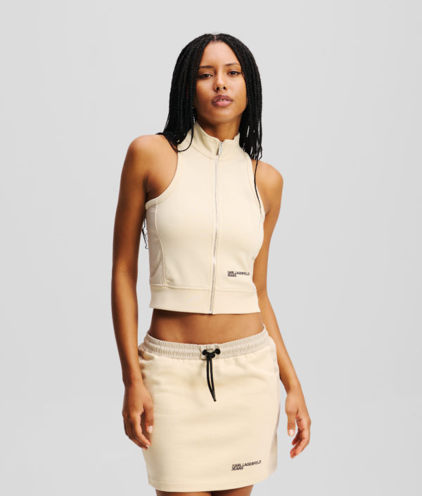 Karl Lagerfeld, Top Sans Manches Zippé, Femme, Frêne de bois, Taille: XXS