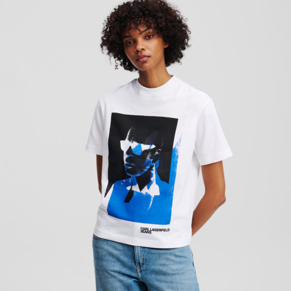 Karl Lagerfeld, T-shirt Karl, Femme, Blanc, Taille: XXS