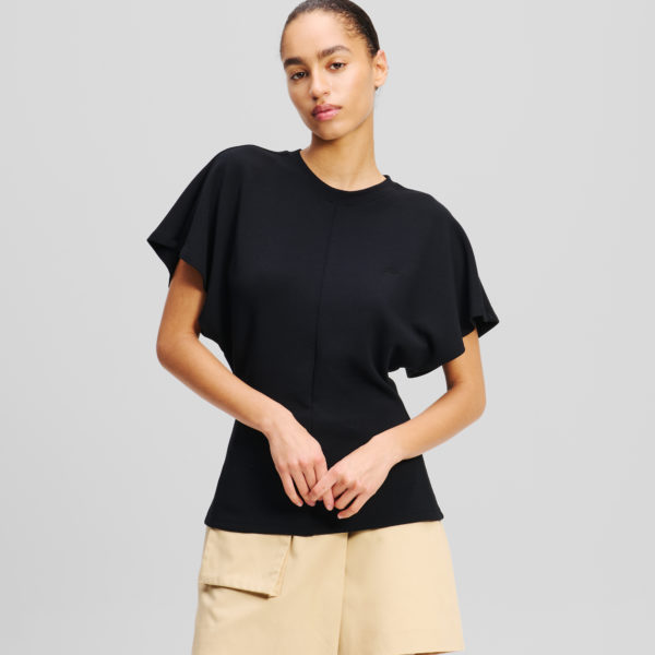 Karl Lagerfeld, T-shirt Souple, Femme, Noir, Taille: XXXL