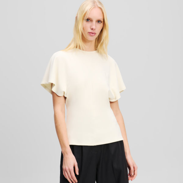 Karl Lagerfeld, T-shirt Souple, Femme, Crème Cannoli, Taille: XXXL