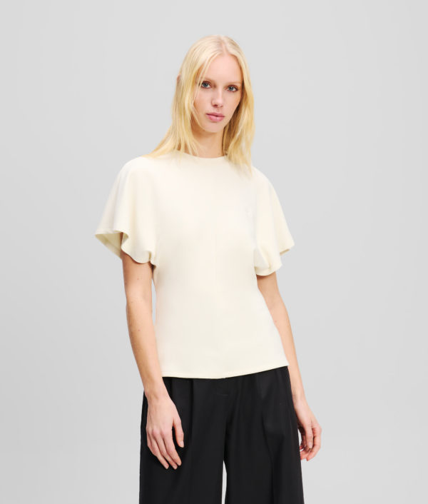 Karl Lagerfeld, T-shirt Souple, Femme, Crème Cannoli, Taille: XXXL