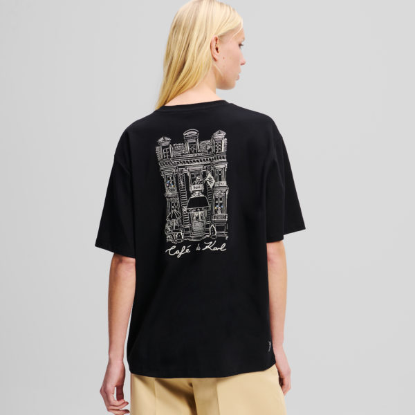 Karl Lagerfeld, T-shirt Oversize Kl X Jorge Parra, Femme, Noir, Taille: XXXL