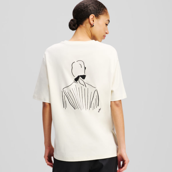Karl Lagerfeld, T-shirt Oversize Kl X Jorge Parra, Femme, Crème Cannoli, Taille: XXXL
