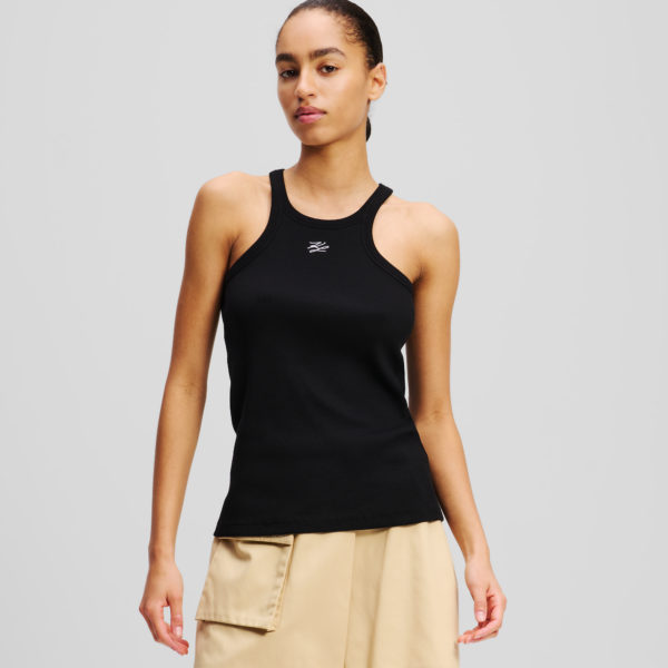 Karl Lagerfeld, Débardeur Karl Signature, Femme, Noir, Taille: XXXL