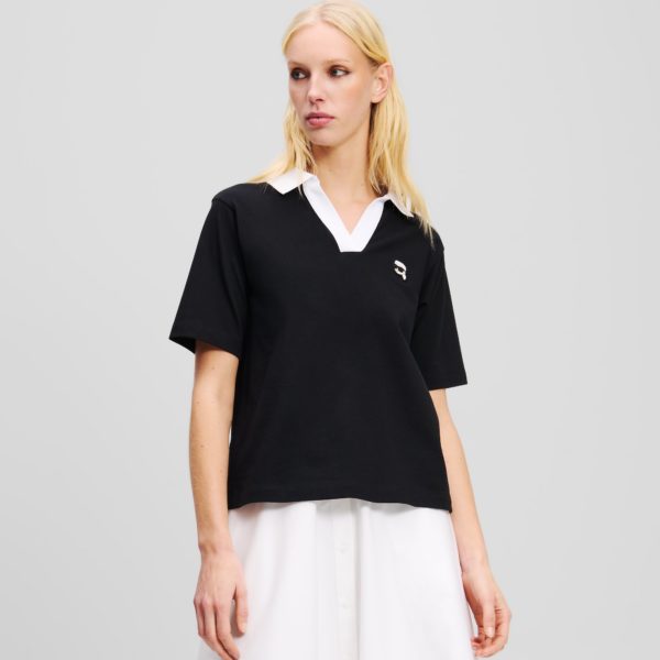 Karl Lagerfeld, Polo Ikon, Femme, Noir, Taille: XXXL