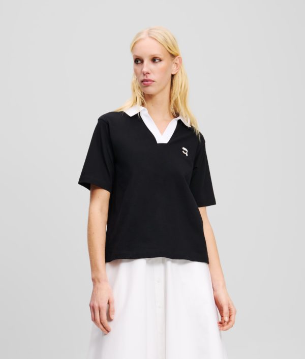 Karl Lagerfeld, Polo Ikon, Femme, Noir, Taille: XXXL