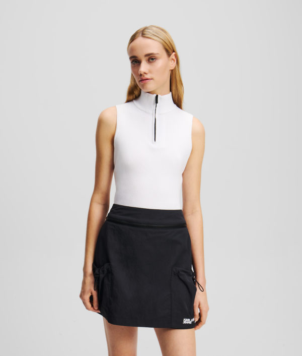 Karl Lagerfeld, Top Tricoté Sans Manches, Femme, Blanc, Taille: XXS