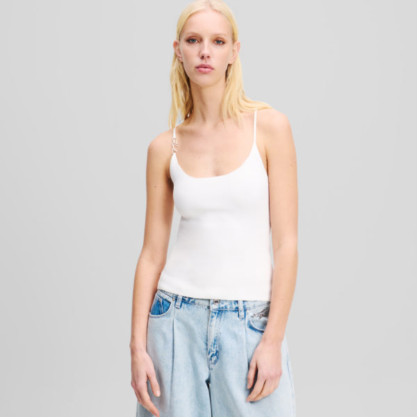 Karl Lagerfeld, Débardeur En Tricot, Femme, Blanc, Taille: XXXL