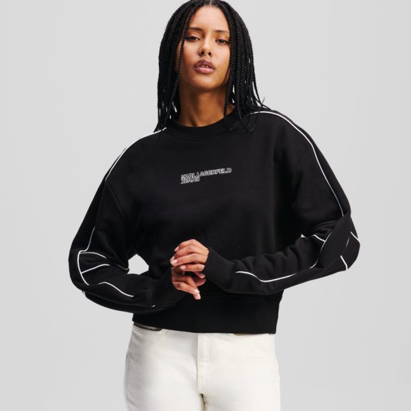 Karl Lagerfeld, Sweat-shirt Cropped Décontracté, Femme, Noir, Taille: XXS