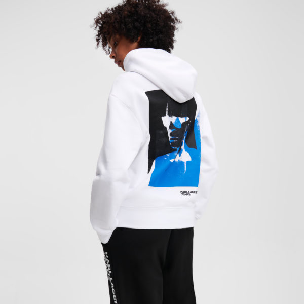 Karl Lagerfeld, Sweat À Capuche Détendu À L’effigie De Karl, Femme, Blanc, Taille: XXS