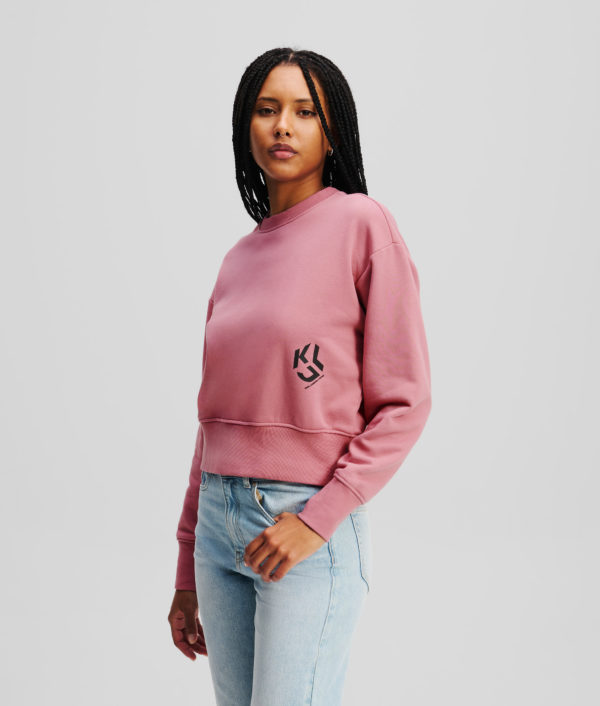 Karl Lagerfeld, Sweat-shirt Klj Monogram, Femme, Gorge de renard, Taille: XXS