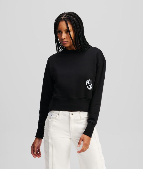 Karl Lagerfeld, Sweat-shirt Klj Monogram, Femme, Noir, Taille: XXS