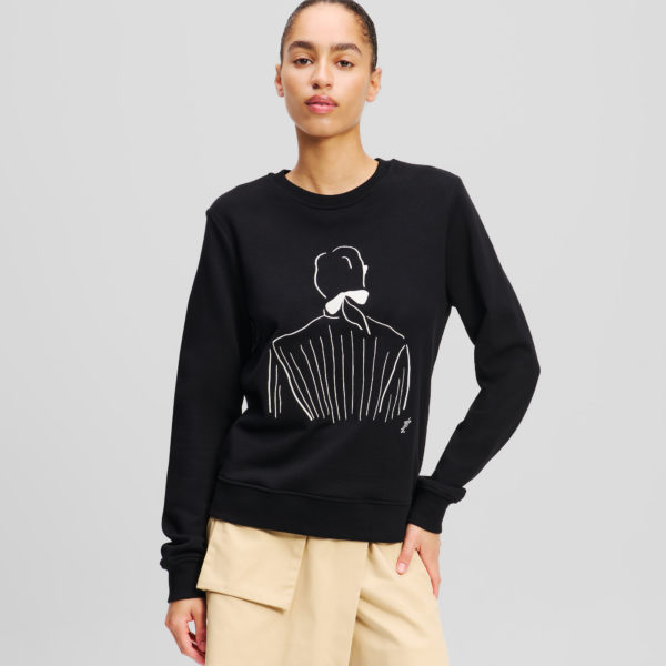 Karl Lagerfeld, Sweat-shirt Kl X Jorge Parra, Femme, Noir, Taille: XXXL