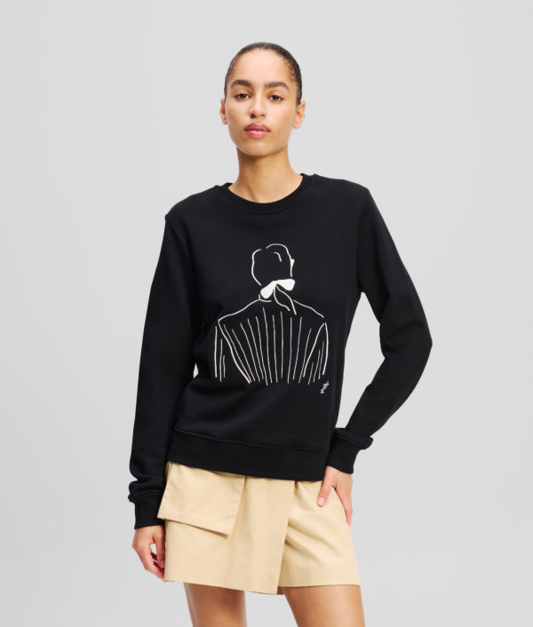 Karl Lagerfeld, Sweat-shirt Kl X Jorge Parra, Femme, Noir, Taille: XXXL