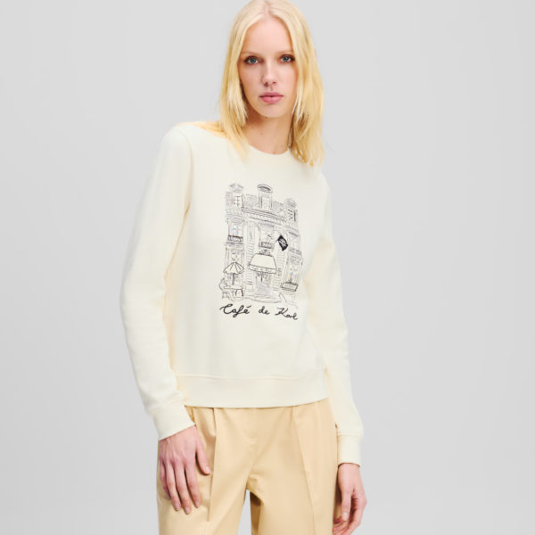 Karl Lagerfeld, Sweat-shirt Kl X Jorge Parra, Femme, Crème Cannoli, Taille: XXXL