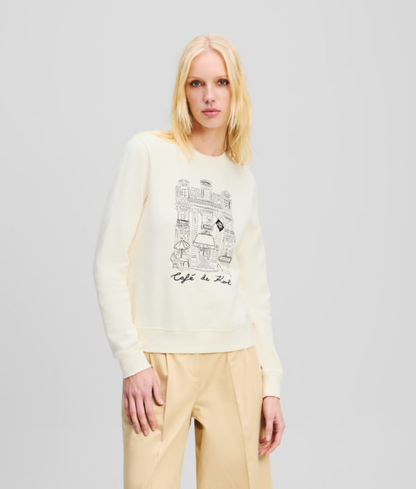 Karl Lagerfeld, Sweat-shirt Kl X Jorge Parra, Femme, Crème Cannoli, Taille: XXXL