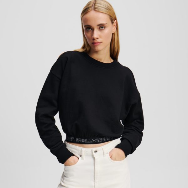 Karl Lagerfeld, Sweat-shirt Épaules Nues, Femme, Noir, Taille: XXS