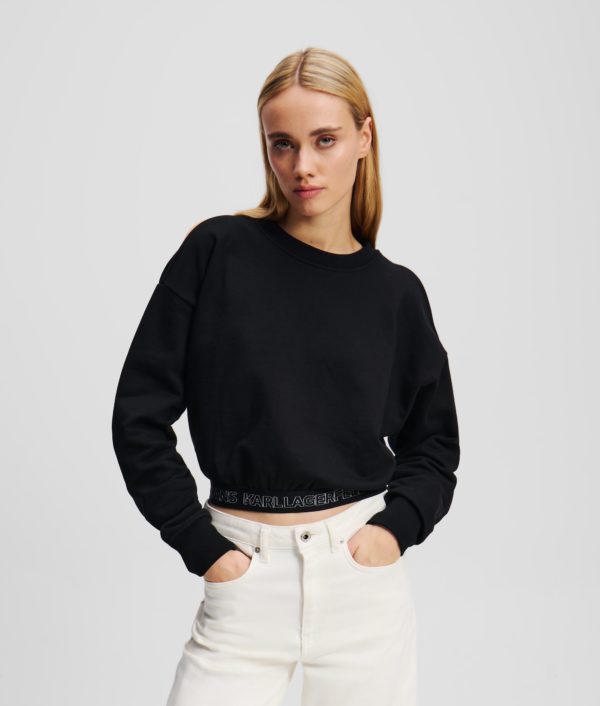 Karl Lagerfeld, Sweat-shirt Épaules Nues, Femme, Noir, Taille: XXS