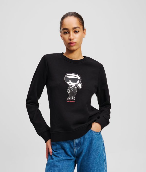Karl Lagerfeld, Sweatshirt Avec Illustration Ikon, Femme, Noir, Taille: XXXL