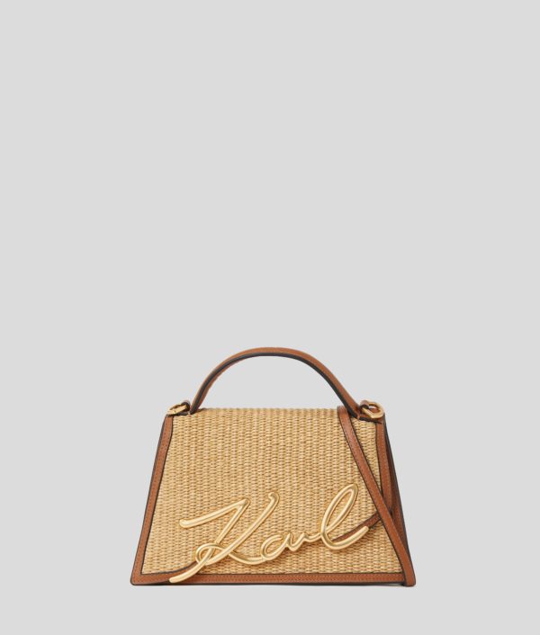 Karl Lagerfeld, Sac Bandoulière En Raphia K/signature Taille Moyenne, Femme, Naturel-Tan, Taille: X00