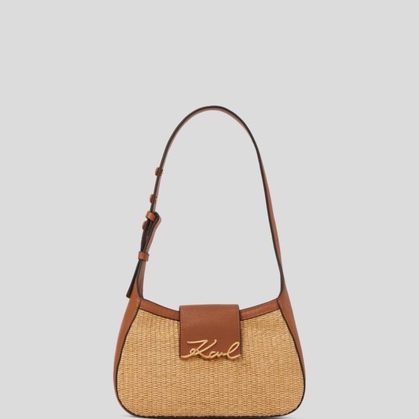 Karl Lagerfeld, Petit Sac Porté Épaule En Raphia K/signature, Femme, Naturel-Tan, Taille: X00