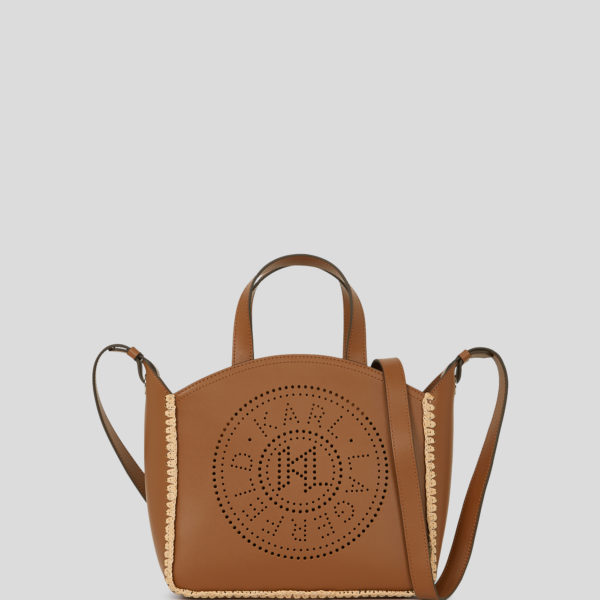 Karl Lagerfeld, Petit Sac Cabas Perforé K/circle, Femme, Naturel-Tan, Taille: X00