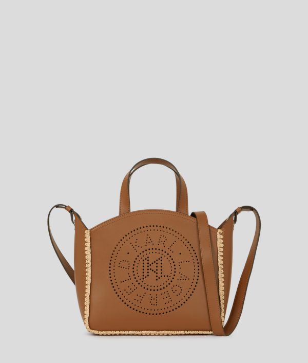 Karl Lagerfeld, Petit Sac Cabas Perforé K/circle, Femme, Naturel-Tan, Taille: X00
