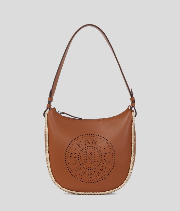 Karl Lagerfeld, Sac Porté Épaule Croissant De Lune Perforé K/circle, Femme, Naturel-Tan, Taille: X00