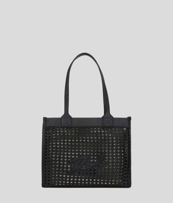 Karl Lagerfeld, Sac Cabas K/skuare De Taille Moyenne, Femme, Noir-Nickel, Taille: X00