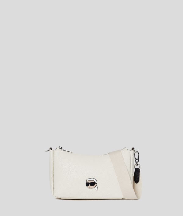 Karl Lagerfeld, Petit Sac Porté Épaule Grainé Ikon, Femme, Blanc Cassé, Taille: X00