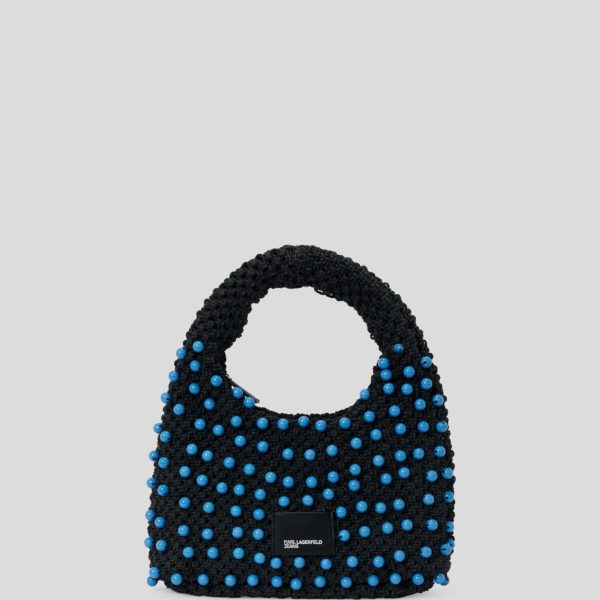 Karl Lagerfeld, Sac Avec Anse Perlé En Crochet, Femme, Noir, Taille: X00