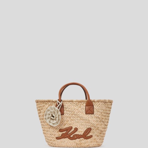 Karl Lagerfeld, Cabas En Raphia K/signature Taille Moyenne, Femme, Naturel-Tan, Taille: X00