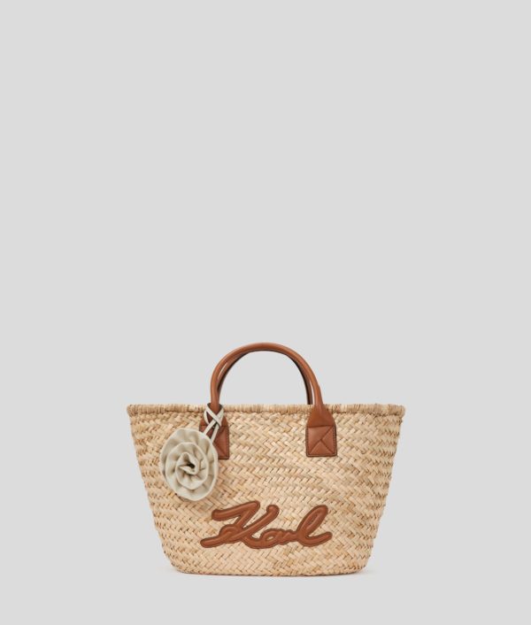 Karl Lagerfeld, Cabas En Raphia K/signature Taille Moyenne, Femme, Naturel-Tan, Taille: X00