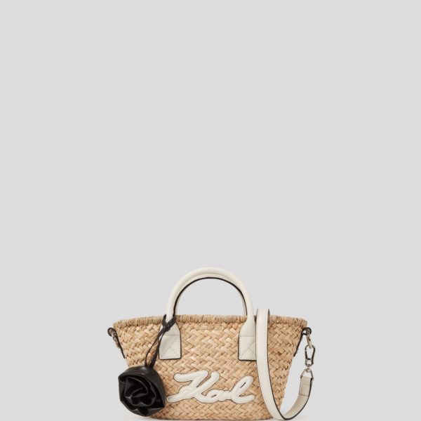 Karl Lagerfeld, Petit Sac Cabas En Raphia K/signature, Femme, Naturel - Cimenthe, Taille: X00