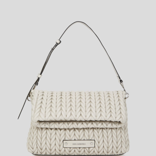 Karl Lagerfeld, Grand Sac Porté Épaule K/weave, Femme, Ciment, Taille: X00