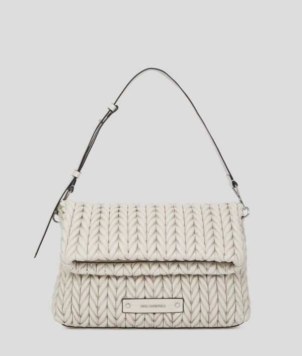 Karl Lagerfeld, Grand Sac Porté Épaule K/weave, Femme, Ciment, Taille: X00