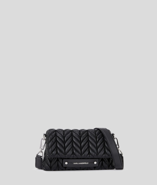 Karl Lagerfeld, Sac Bandoulière K/weave, Femme, Noir-Nickel, Taille: X00