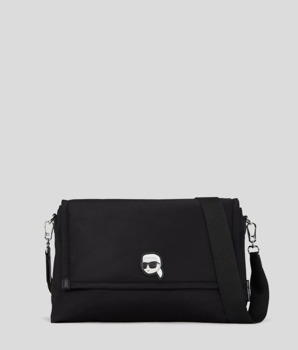 Karl Lagerfeld, Grand Sac Bandoulière Nylon Ikon, Femme, Noir, Taille: X00