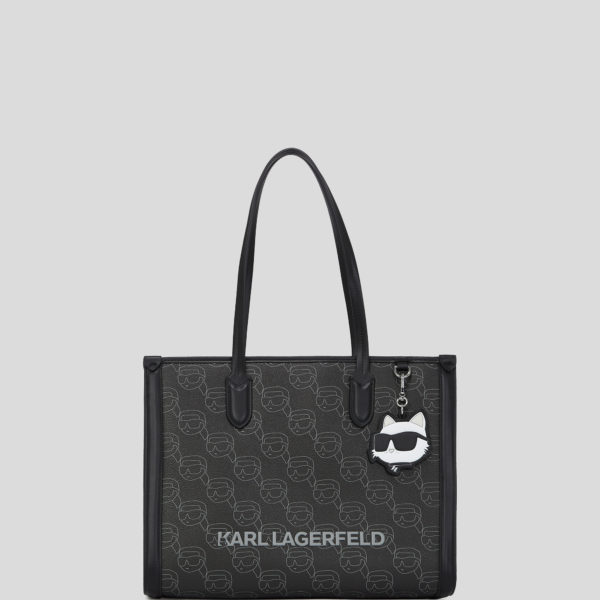 Karl Lagerfeld, Sac Cabas Ikon Taille Moyenne, Femme, NFT All Over Pattern Noir, Taille: X00