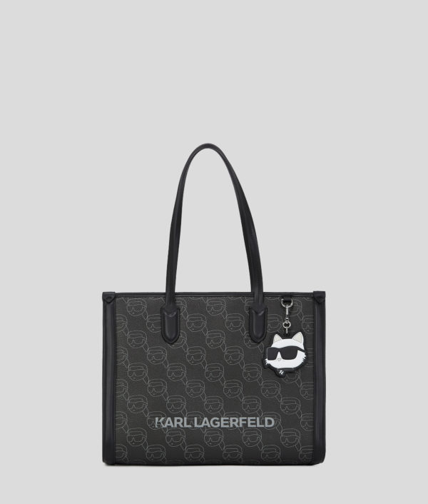 Karl Lagerfeld, Sac Cabas Ikon Taille Moyenne, Femme, NFT All Over Pattern Noir, Taille: X00