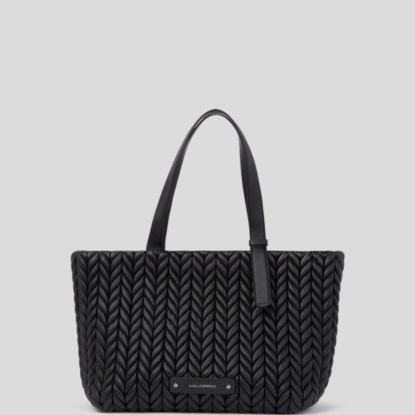 Karl Lagerfeld, Grand Sac Cabas K/weave, Femme, Noir-Nickel, Taille: X00