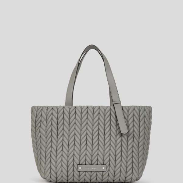 Karl Lagerfeld, Grand Sac Cabas K/weave, Femme, Gris nuage, Taille: X00