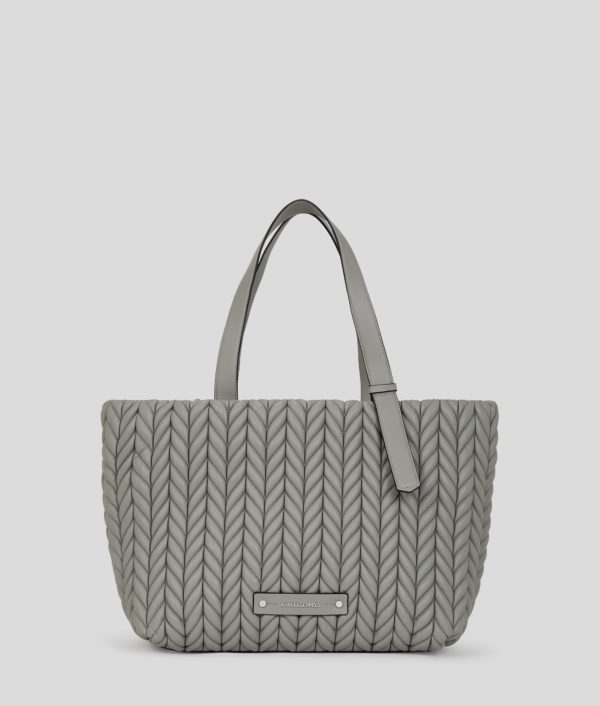 Karl Lagerfeld, Grand Sac Cabas K/weave, Femme, Gris nuage, Taille: X00