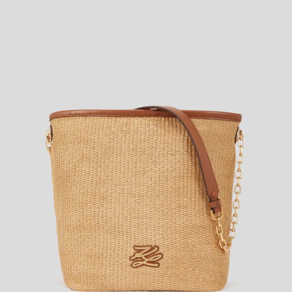 Karl Lagerfeld, Sac Seau En Raphia K/autograph Taille Moyenne, Femme, Naturel-Tan, Taille: X00