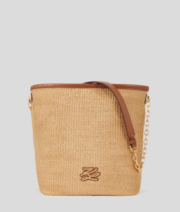 Karl Lagerfeld, Sac Seau En Raphia K/autograph Taille Moyenne, Femme, Naturel-Tan, Taille: X00