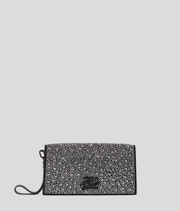 Karl Lagerfeld, Pochette Strass K/soiree, Femme, Embellissement argenté, Taille: X00